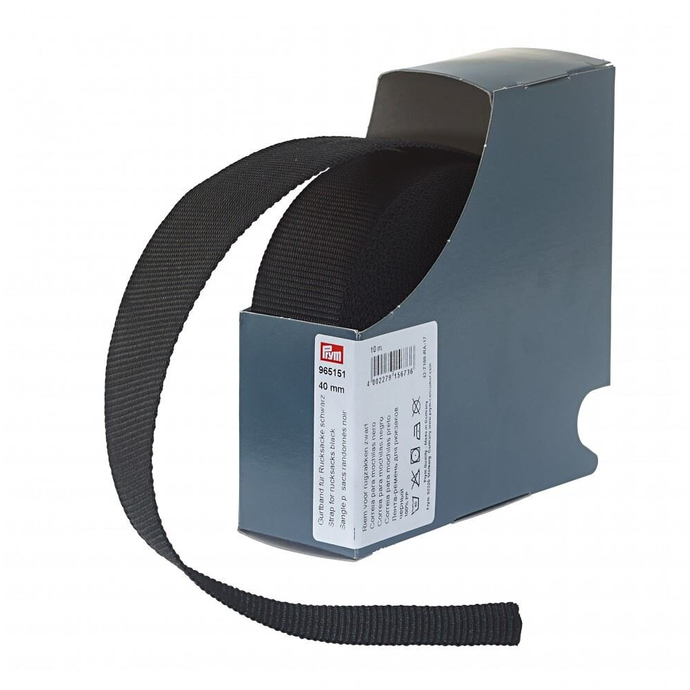 Prym 40Mm Rucksack Bag Strap Webbing Black - Per Metre