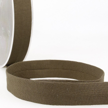 Stephanoise 20mm Cotton Jersey Bias Binding Tape Dark Brown - per metre
