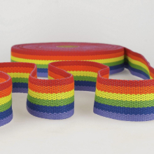 Stephanoise 40mm Striped Webbing Tape Rainbow - per metre