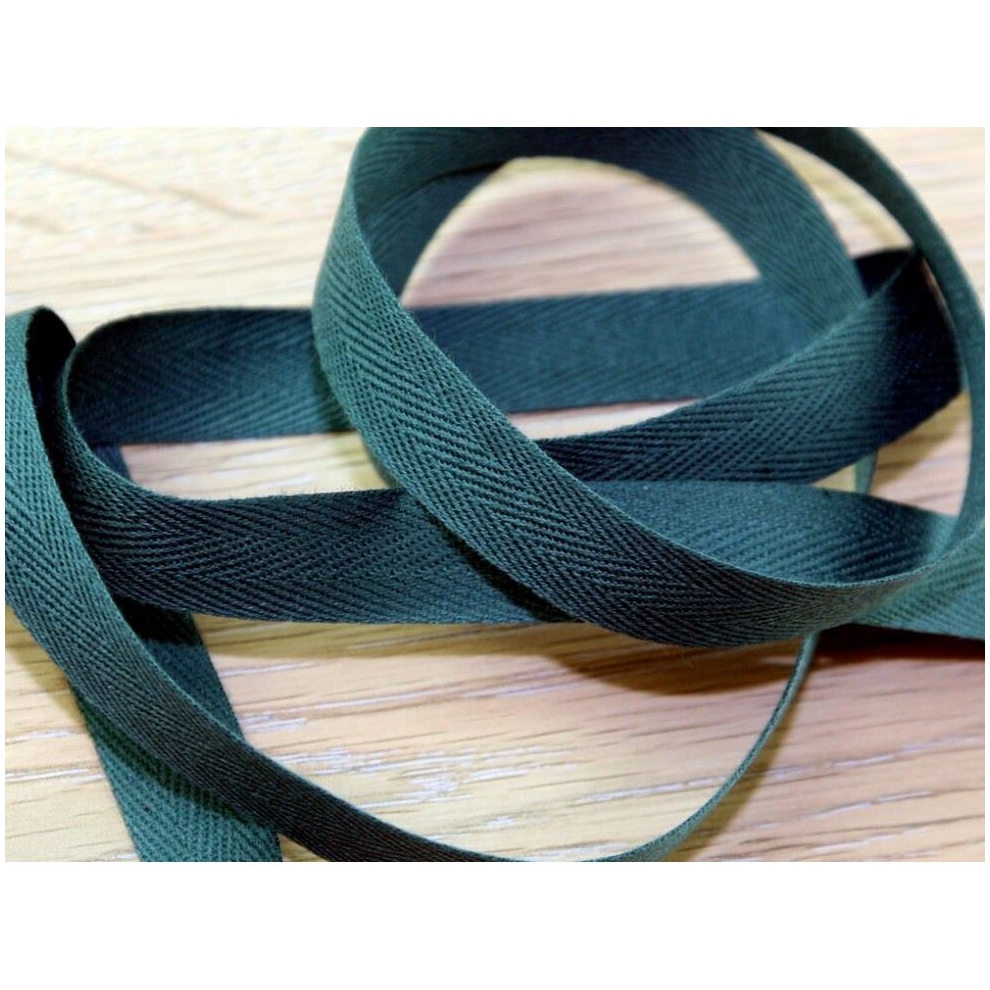 Prym 30mm Strong Cotton Herringbone Tape Fir Green - per metre