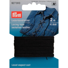 Prym 4mm Imitation Leather Lacing Tape Black - each