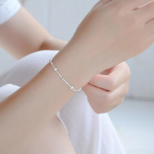 High Silver Snake Chain Jewelry Bracelet 925 Sterling Silver Big Small Beads Beaded Bracelets Gift