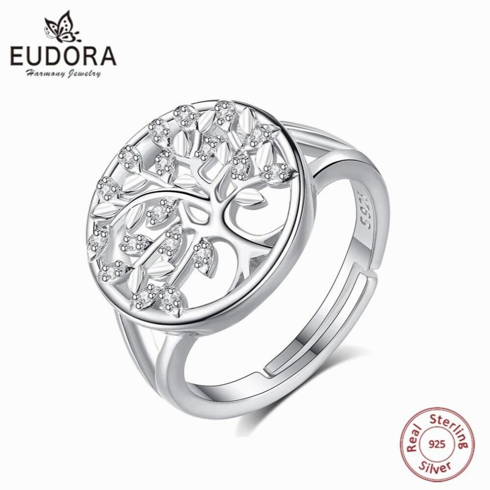 925 Sterling Silver Tree of Life Adjustable Ring for Men Women Tree of Life Silver Ring Jewelry party Gift