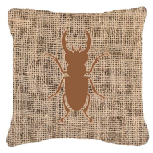 18 x 18 in. Beetle Burlap And Brown Indoor & Outdoor Fabric Decorative Pillow