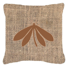 Moth Burlap And Brown Indoor & Outdoor Fabric Decorative Pillow