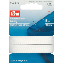 Prym 10mm Extra Strong Cotton Tape White - each