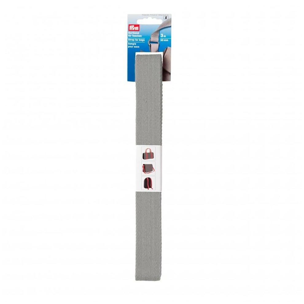 Prym 30mm Bag Strap Webbing Light Grey - per pack