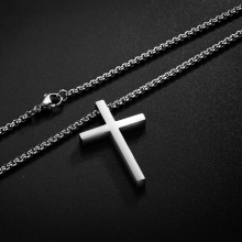 Stainless Steel Cross Pendant Necklace for Men Women Minimalist Jewelry Male Female Necklaces Chokers Silver