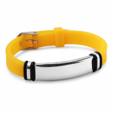ID Band Bracelets Adjustable Length Silicone Bracelet for Men Kids Personalize Jewelry