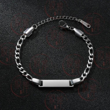 Personalized Stainless Steel Bracelets for Baby Children Diy Laser Lettering Name Cuban Chain Bracelets Jewelry Boys Girls
