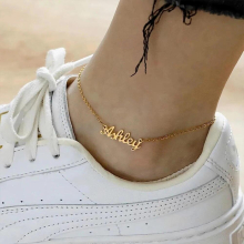 Name Anklets For Women Stainless Steel Chain Personalized Foot Anklet Bohemian Beach Summer Jewelry Gift