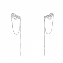 MASW Orignal Flower Earcuff Earrings Spring Summer Jewelry High Copper Zircon Earrings For Women