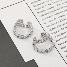 Womens Ear Clip Zircon Geometic Faddish Non-Piercing Earring Ear-jacket Jewelry Accessory