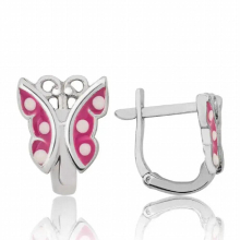 Silverlina Silver Pink Butterfly Child Tag