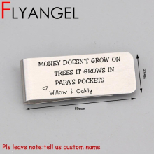 Name Money Clip Man Jewelry High Engraved Money In Papa Pockets For Father
