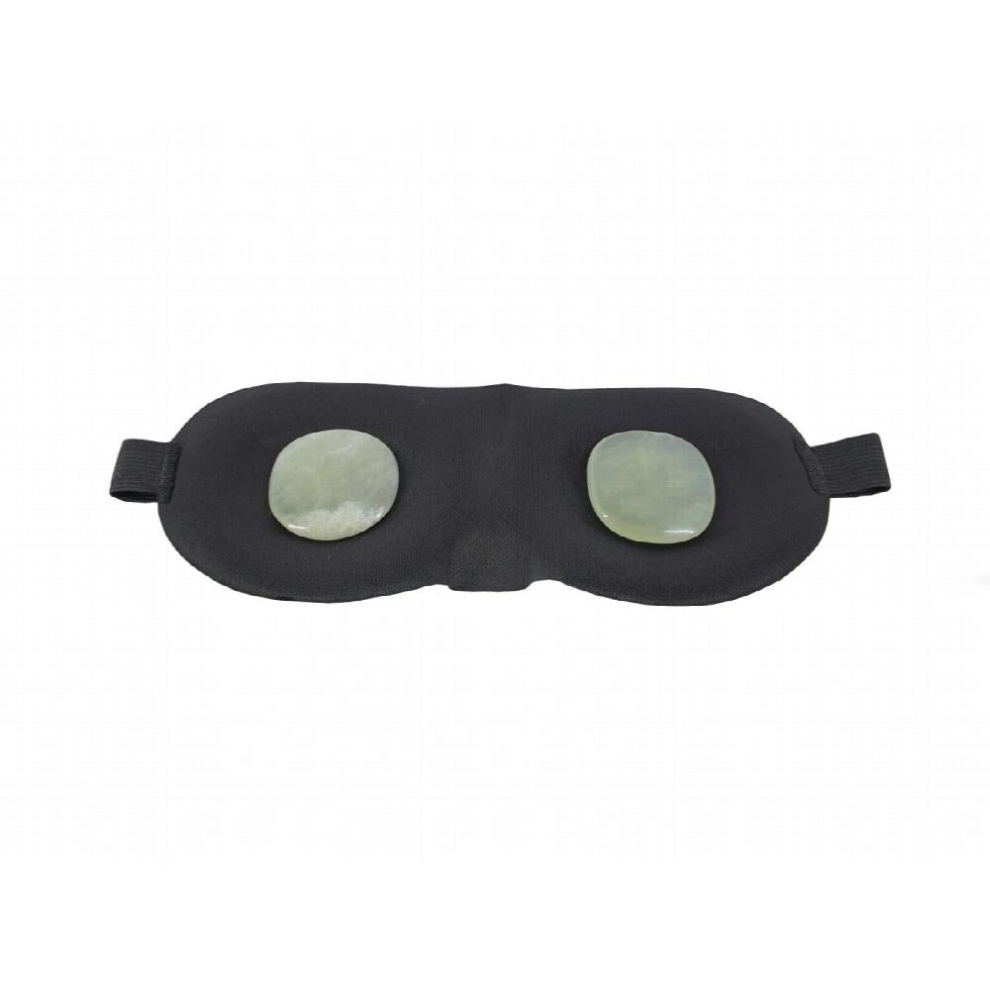 Green Jade Mask Meditation Eye Therapy Eyewear Mask Rotated Stone Eyes