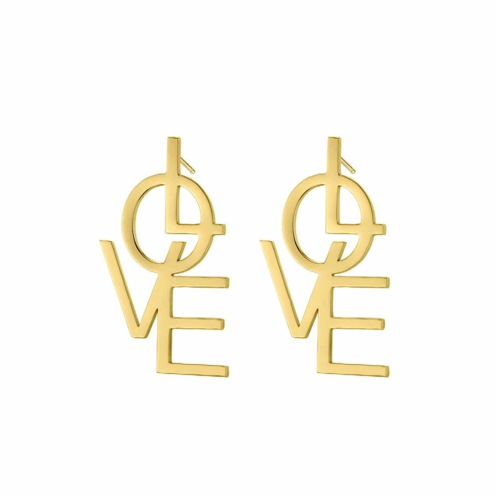 Personalized Stainless Steel Earring Pendant Love Earrings letter Earrings Bold Pierced Bling Or Silver For Women