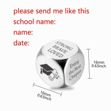 Personalized Dice Name Date School Engraved Graduation Season Message to Daughter Son Grad Inspiring