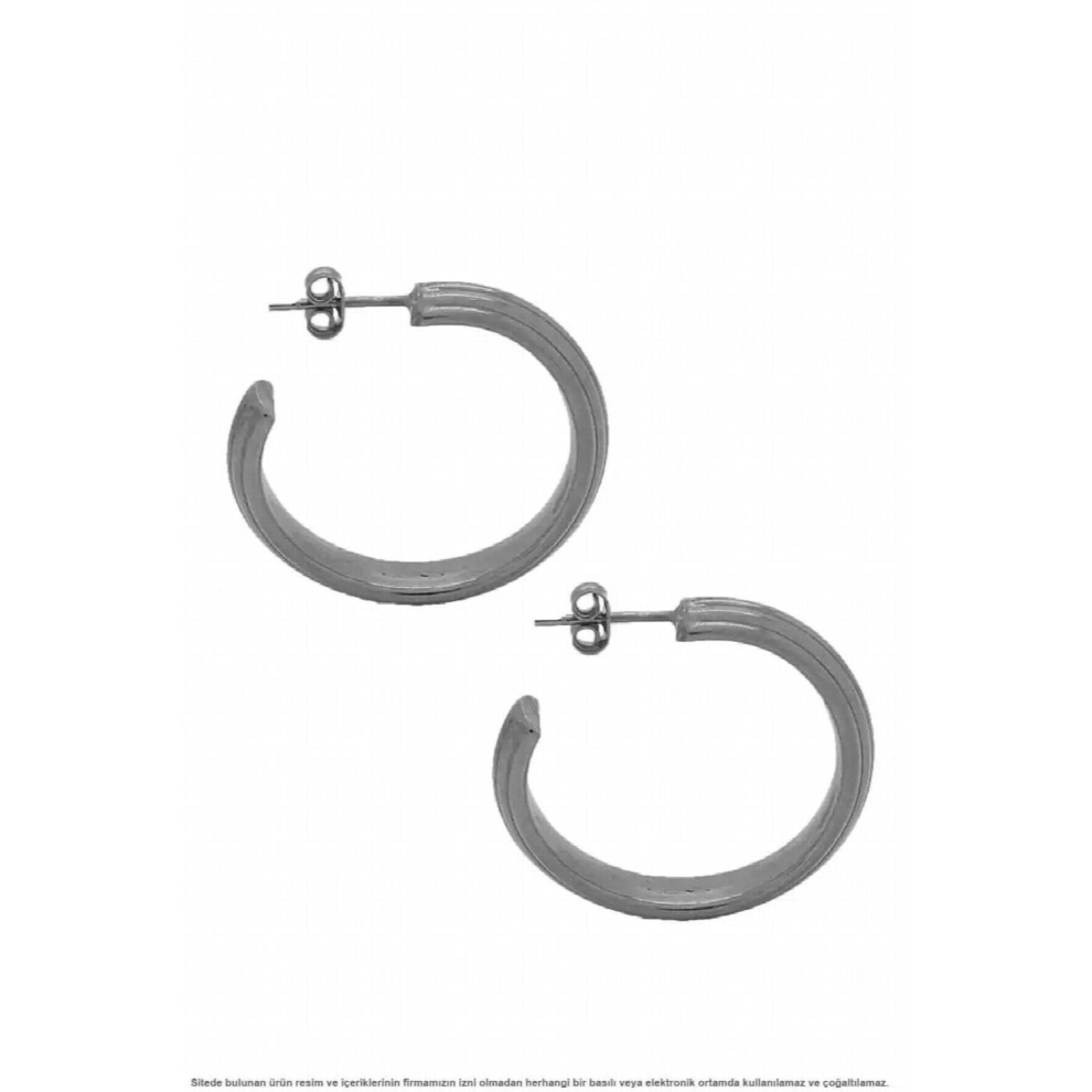 Solid Ring Silver Earrings