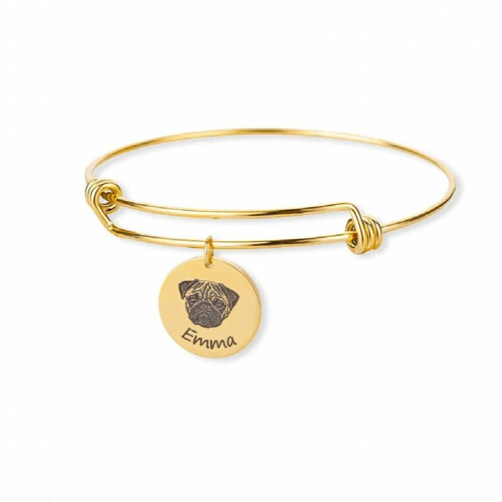 Personalized Pet Photo Bracelet For Women Tiny Dog Cat Name Pendant Bracelet Animal Photo Bangles Stainless Steel Jewelry-image-OPC-PCVVG56-NEW
