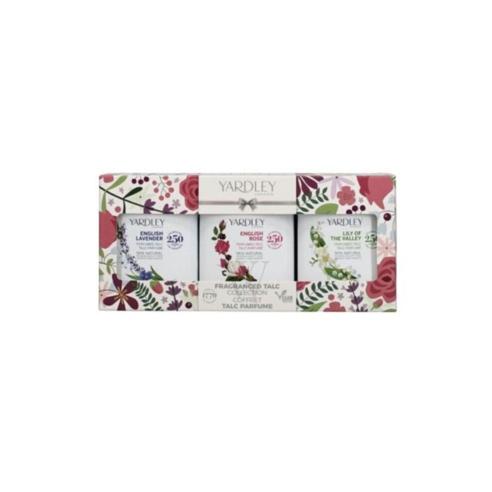 Yarldey Trio Talc, English Lavender + English Rose, Lily Of The Valley