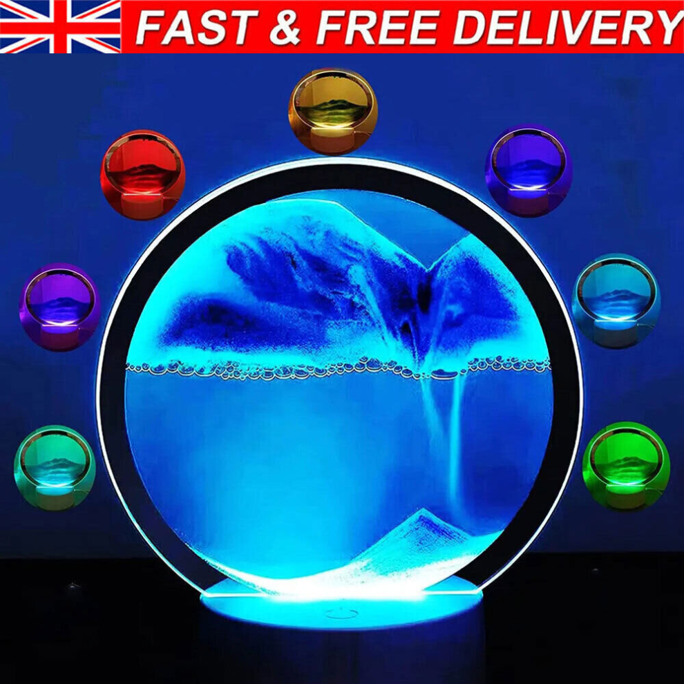 3D Quicksand Painting Moving Sand Art Picture Hourglass Deep Sea Sandscape Glass