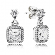 925 Sterling Silver Earring Rose Classic Timeless Elegance Luminous Earring With Crystal For Women Jewelry Gift