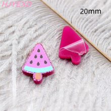 Set of 10 Acrylic Watermelon Jewelry Accessories Laser Cut Fruit Pink Glitter Acrylic Party DIY