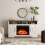 Living And Home Recessed Electric Fireplace TV Stand with Timer and Remote 2