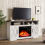 Living And Home Recessed Electric Fireplace TV Stand with Timer and Remote 1