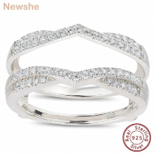 925 Sterling Silver Adjustable Wedding Rings Enhancer for Women Engagement AAAAA Cubic Zircon Fine Jewelry