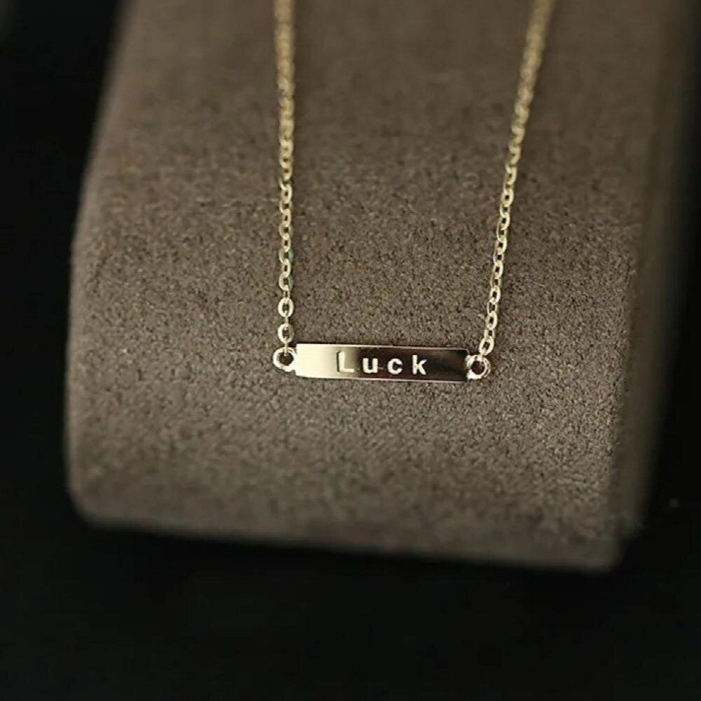 Real 925 Sterling Silver Letter LUCK 14K Plated Charm Bracelet For Women Party Classic Minimalist Fine Jewelry Gift-image-OPC-PCVVM7N-NEW