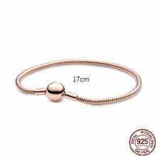 in 925 Sterling Silver Snake Chain Charm Bracelet Fits Pandach Pendant Charm Bead For Women Heart Bracelets Jewelry