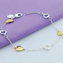 High 925 Silver Jewelry Heart Charm Bracelet For Women Girl Silver Chian Bracelet