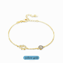 Good Luck Hamsa Hand Evil Eye Bracelet 925 Sterling Silver Bracelets for Women Jewelry Charm Bracelet