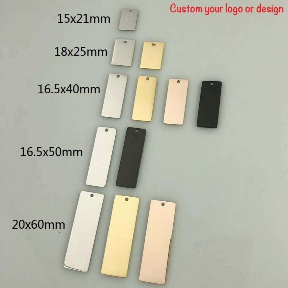 30Pcs/Lot Engravable Rectangle Tags Keychain Tag Laser Engrave Your Or Text Rectangle Charms Keychain Tags 885669040112