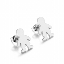 Family Stainless Steel Stud Earrings Boy and Girl Stainless Steel Jewelry Couple Earings
