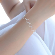 925 Sterling Silver Geometric Circle Bracelet Round Anklet Fine Jewelry For Women Jewelry Party