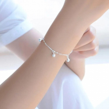 925 Sterling Silver Charm Bracelet Stylish Five Bell Anklet Jewellery