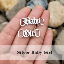 Old English Left Right Shoe-Buckle For Baby Girl Gift Gothic Jewelry Stainless Steel Filled Bad Girl Buckie