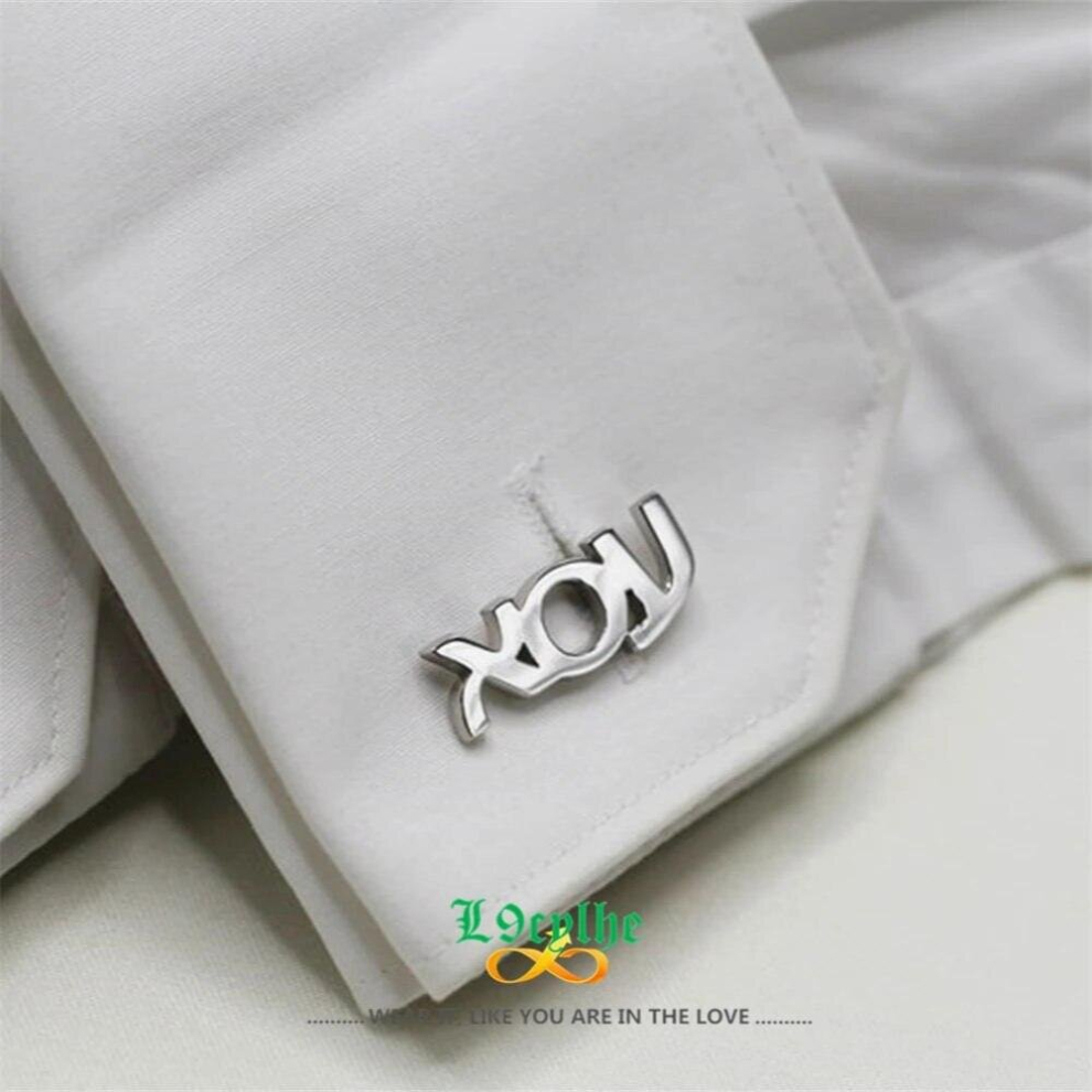 Personalized Hebrew Name Initial Silver Cufflinks Judaica Jewelry Name Cufflinks Israeli Gift for Groom and Man