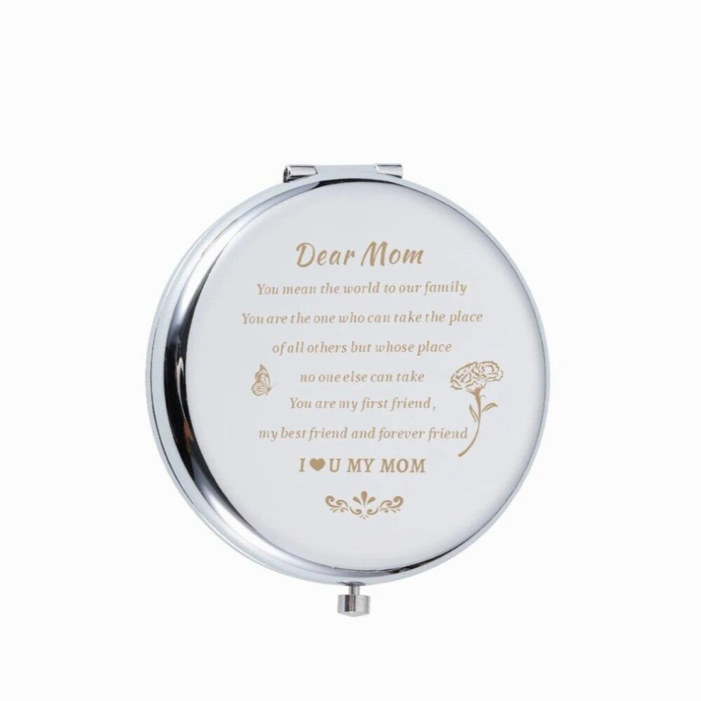 Portable Folding Mirror Text for Mothers Gift Compact Makeup Cosmetic Mom Pocket Mirror Beauty Accessories