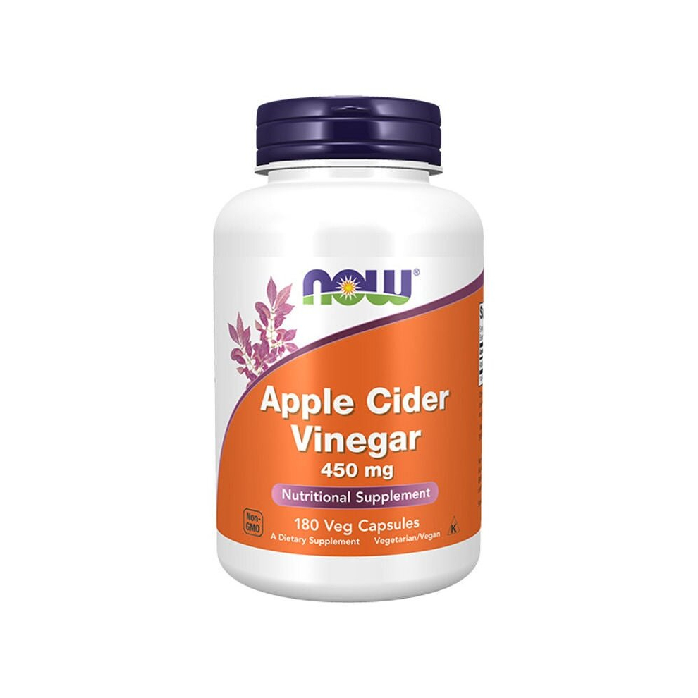 Now Supplements, Apple Cider Vinegar 450 Mg, Derived From Fermentation Of Sweet Apple Cider, 180 Veg Capsules, Dietary Supplement