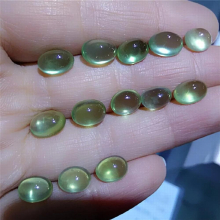 Natural Prehnite Smooth Curved Oval Shaped Drop Shape Loose Jewelry Accessories Colored Gemstone Valet Inlay