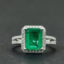 Emerald Rings For Women Girl 925 Sterling Silver Square 8*10mm Fine Jewelry Wedding Engagement