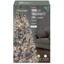 1000 LEDs TreeBrights Christmas Lights Timer with Clear Cable W W