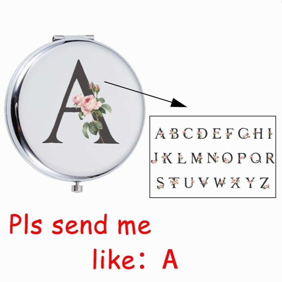 Graduation Gift Personalized Handheld Bathroom Folding Compact Makeup Mirror Portable Double-side Bridesmaid Wedding Gift