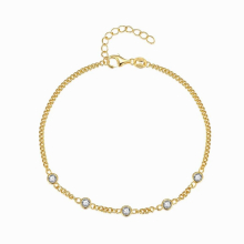 925 Sterling Silver Link Bracelets Bling Clear Zircon Adjustable Charm Bracelet for Women Hand Chain Wedding Jewelry Gift
