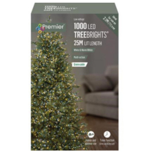 1000 LED Multi-Action TreeBrights Christmas Tree Lights Timer - WHITE/WARM WHITE
