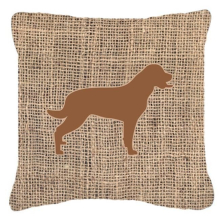 Labrador Burlap and Brown Indoor & Outdoor Decorative Fabric Pillow - 18 x 18 in.